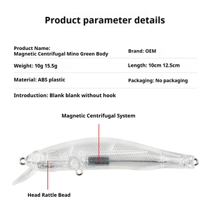Leurre flottant centrifuge magnétique pour la pêche en eau salée, corps d'appât artificiel à peindre soi-même pour la pêche en mer - Product Image 3