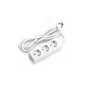 Prolunga elettrica bianca da 3 m, 3G, 1,5 mm senza interruttore, ideale per l'elettricità domestica e per collegare più dispositivi. - Product Image 1