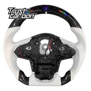 Volante de Fibra de Carbono Personalizado para <span class=keywords><strong>Toyota</strong></span> GR <span class=keywords><strong>Supra</strong></span> 2.0T/3.0T/Pro Special Edition/<span class=keywords><strong>GT4</strong></span> Concept con Cuero Perforado Blanco - Product Image 1