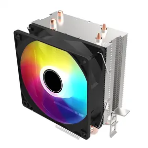 Top-lieferant 9 cm ventilator bunte beleuchtung CPU wärmewaschbecken 90 W 2 wärmerohrkörper mit hoher preisleistung heizkörper