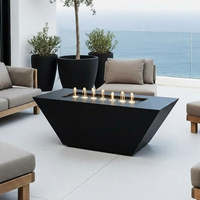 Table de foyer extérieur moderne autoportante en acier inoxydable écologique avec revêtement en poudre, cheminée à gaz pour patio, barbecue et fêtes