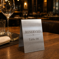 Numéro de table personnalisé en acier inoxydable 10x15cm, panneau en forme de A pour les tables de restaurant