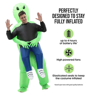 Halloween ET alieno <span class=keywords><strong>Costume</strong></span> Cosplay gonfiabile costumi alieni per bambini adulti all'aperto spaventoso verde pieno - Product Image 2