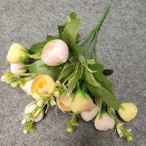 YOPIN-1503 Roses artificielles en soie, <span class=keywords><strong>mini</strong></span>-bouquets de fleurs de roses blanches, 33 cm, pour mariage, Halloween, Pâques, Nouvel An chinois - Product Image 2