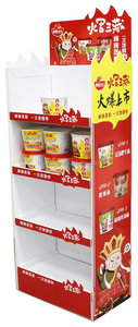 持ち運び可能な段ボール製ホットチキン風味ラーメンフロアディスプレイカートン小売チェーンストアパン陳列スタンドラック - Product Image 4