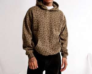 เสื้อฮู้ดพิมพ์ลาย 3 มิติ ข้ามพรมแดน สำหรับผู้ชายและผู้หญิง เสื้อแขนยาวลายพราง ลายใบเมเปิลและกิ่งไม้ ทรงหลวม - Product Image 5