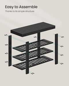 SENYU Modern 3-Tier Wood <b>Shoe</b> <b>Rack</b> <b>Storage</b> Bench Entryway Organizer Space Saving Design Minimalist Style Home Furniture - Product Image 6