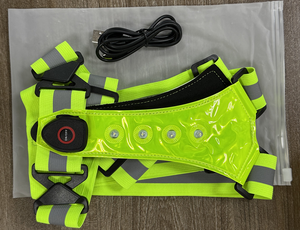 Gilet riflettente ricaricabile USB ad alta visibilità verde Outdoor Walking Running bike gilet di sicurezza da notte torcia per uomo/donna - Product Image 6