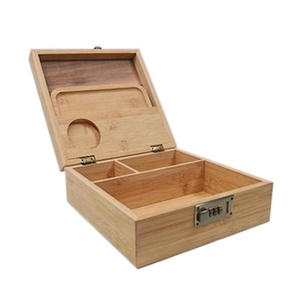 Custom Herb Stash Box Handmade Natural Wood Stash Box bamboo box With Lock