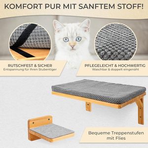 Großhandel: Luxuriöses Katzenmöbel aus Holz – Kletterregal mit vier Stufen, Kratzbaum, Bett und Versteckhaus für Katzen - Product Image 6