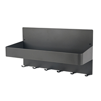 Extra sterke magnetische koelkastplank organizer met 5 verplaatsbare haken, geen boren nodig, magnetische opbergmand voor de keuken