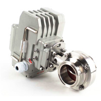 Katup Kupu-kupu Vakum Pneumatik Berulir DN10-300 Food Grade Sanitary Stainless Steel 304 304L 316L TC CLMAP FLANGE KF