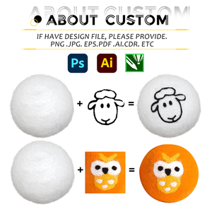 Bolas de Secadora de Fieltro al por Mayor con Impresión de Logotipo, Bolas de Lavandería Antiestáticas Reutilizables de 6cm y 7cm, Bolas de Lana para el Cuidado de la <span class=keywords><strong>Ropa</strong></span> - Product Image 2