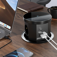 Prise de table escamotable BNT Kitchen, 3 prises IP44 16A, ports USB A+C, chargeur sans fil, alliage d'aluminium, CE