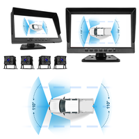 Sistema de Monitor de Cámara DVR para Camión de 10 Pulgadas con BSD, Grabador de Video de 4 Canales, Cámara de Tablero IPS para Camión y Cámara de Respaldo Impermeable para Vehículo