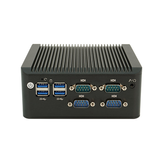 Mini PC Intel Core I3 5005U 2xLAN RJ45 4xCOM RS232 RS422 RS485 6xUSB Fanless Industrial Desktop Computer