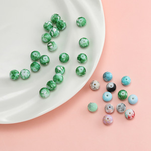 Perles en vrac de la série verte, perles rondes dispersées de 4/6/8/10mm pour la fabrication de bijoux, accessoires de bricolage, vente en gros - Product Image 4