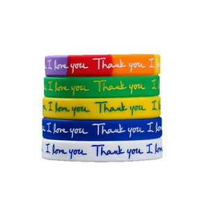 Braccialetto Unisex Colorato con Scritta 'Thank You I Love You Thank You for Loving Me' in Sei Colori per Matrimoni e Compleanni - Product Image 1