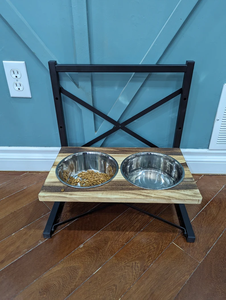ODM OEM Rustic Adjustable Pet <b>Bowl</b> <b>Stand</b> - Handmade Wooden Elevated Feeder - Food-Safe Stain - Customizable Pet Feeding Station - Product Image 4
