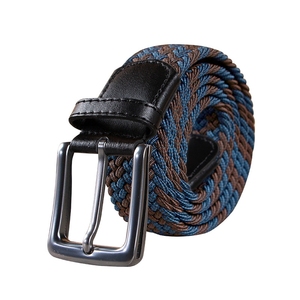 Gemengde kleuren, op maat gemaakt logo, hoogwaardige legering gesp, sportieve stijl, elastische gevlochten stretch riem voor dames en heren - Product Image 2