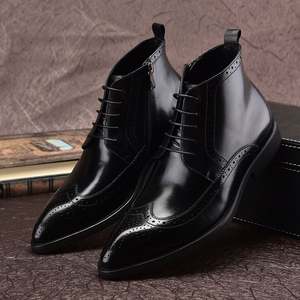 Bottes Chelsea en cuir véritable tendance et décontractées, style 2025, bout rond, légères, rétro, chaussures d'automne pour hommes - Product Image 6