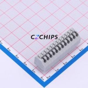 MX250-3.5-12P-A-GY01-Cu-A Spring Terminal Block Through hole Component (THT),P=3.5mm Connector 1x12P 3.5mm Gray Through Hole - Product Image 1