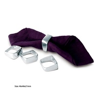 Accessoires de table à manger personnalisés Décoration de fête de mariage Anneaux de serviette plaqués argent de luxe Lot de 4