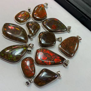 Cabochons d'opale de feu 925 pendentifs pendentif en argent sterling fait à la main pendentif bijoux délicats - Product Image 2