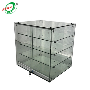 Kính Showcase Frameless Tempered Glass hiển thị truy cập với <span class=keywords><strong>LED</strong></span> chiếu sáng cho khói cửa hàng đồ trang sức bán buôn - Product Image 3