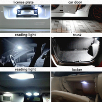 Lampe LED Festoon C5W 3030 6SMD double extrémité 12V 6000K blanche étanche pour intérieur de voiture, plafonnier de lecture 3W 360lm à économie d'énergie