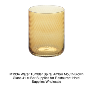 Vaso de Agua M1934, Vidrio Soplado en Espiral Color Ámbar, 41 cl, Artículos de Bar para Restaurantes y Hoteles, Venta al Por Mayor - Product Image 2
