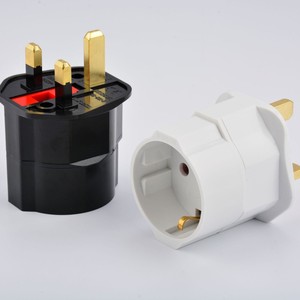 Adaptateur de prise EU vers UK avec fusible, adaptateur de prise 2 broches vers <span class=keywords><strong>3</strong></span> broches 13A avec fusible 250V mis à la terre, adaptateur de voyage - Product Image 6
