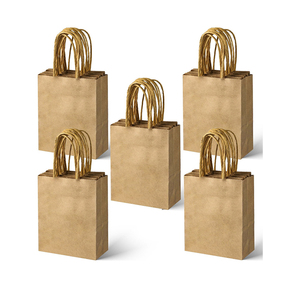 Bolsa de papel Kraft con asa retorcida y logotipo personalizado reciclado barato para llevar - Product Image 6
