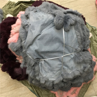 Manteau en fourrure d'animal 100% véritable, long, chaud pour l'hiver, en fourrure de lapin