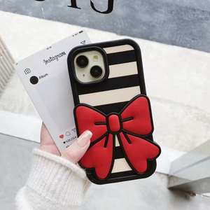 <span class=keywords><strong>Cover</strong></span> Protettiva Antiurto in Silicone 3D con Fiocco Rosso a Righe per <span class=keywords><strong>iPhone</strong></span> <span class=keywords><strong>11</strong></span>/12/13/14, Nuova e Bella, Vendita all'Ingrosso dalla Fabbrica BAILI - Product Image 3