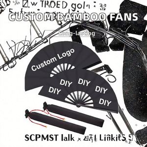 Éventails en plastique personnalisés en gros, grands, avec logo imprimé, pour la danse et les fêtes - Product Image 2