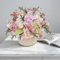 Vases décoratifs OEM en travertin pour la maison, plantes naturelles, bouquet éternel, roses éternelles préservées, fleurs immortelles