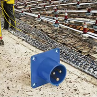 Prise industrielle électrique grise 623 32A 3P IP44 CE pour usage intérieur/extérieur, étanche à la poussière et à l'eau, avec 3 prises