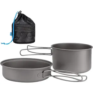 2-3 Person Picnic Camping Cookware Aluminium Alloy Folding Camping Cooking Set With Gas Stove And Burner