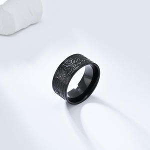<b>Celtic</b> Eternal Triangle Knot Titanium Steel <b>Ring</b> For Men Steel Black Gift Jewelry - Product Image 2