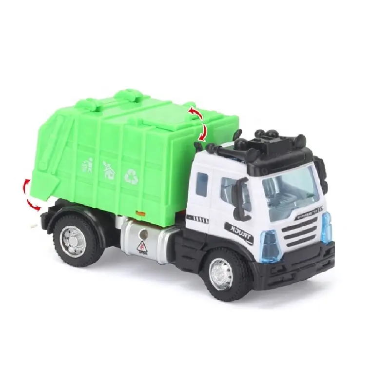 Nouvel arrivage de camion jouet pour voiture à friction de déchets en plastique avec 1:64 ville assainissement vert 2022