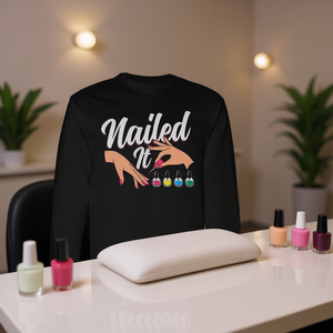 T-shirt à manches longues Nailed It avec motif vernis à ongles pour les techniciennes en ongles - Product Image 3