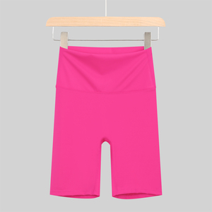 Shorts de sport personnalisés sexy à torsion avant, leggings de gym rose vif, ensemble de yoga pour femmes avec taille élastique et logo - Product Image 2