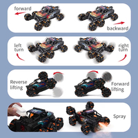 Camion jouet RC personnalisé à six roues en alliage, avec détection gestuelle, dérapage latéral, pulvérisation et bras transformable, haute vitesse