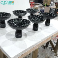 HZX Vente en gros de marbre naturel Alpes Verde pour plateaux de service, corbeilles à fruits, supports à gâteaux, ensemble de décoration pour la maison, plateau en marbre pour hôtel