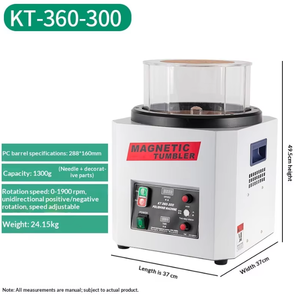Machine de polissage magnétique KT360 pour bijoux, or, argent, cuivre, acier inoxydable, alliage d'aluminium - Meulage, élimination de la rouille, ébavurage - Product Image 2
