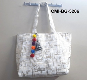Bolsos de mano de algodón Jacquard hechos a mano de moda para Mujer Accesorios de compras al aire libre de algodón puro - Product Image 1