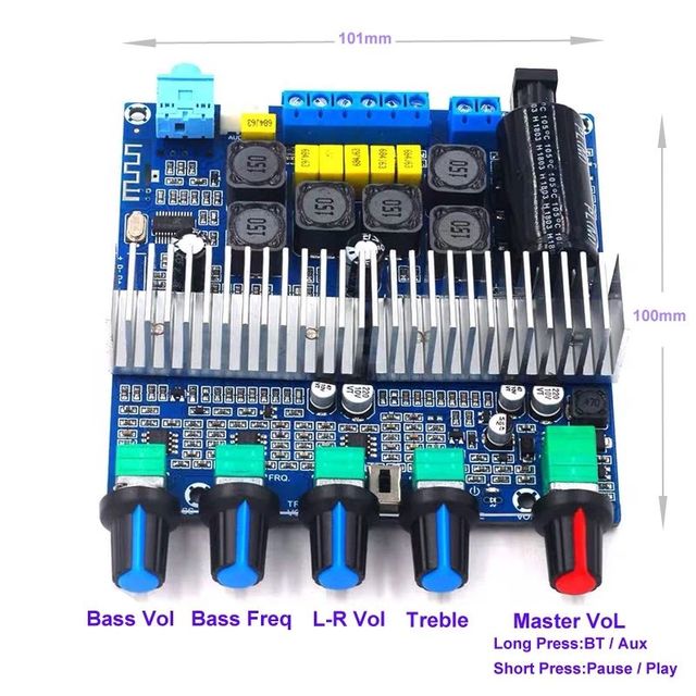 CA-3169B 5.0 HIFI Power Subwoofer 2.1 Channel 2*50W+100W Audio High Fidelity Stereo Equalizer Linear Amplifier Board