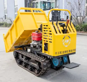 Small dumper crawler mounted 1000kgs truck dumper China factory diesel 1 ton rubber track crawler mini dumper