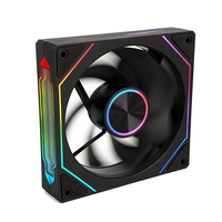 Ventilateur de boîtier ARGB OEM noir 12 cm pour ordinateur de bureau, ventilateur de refroidissement CPU avec dissipateur thermique en plastique 5V 3 broches pour refroidissement de boîtier d'ordinateur